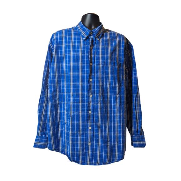 Izod Shirt Mens 2XL Plaid Button Down Long Sleeve Classic Fit Pockets Collar - Picture 5 of 16